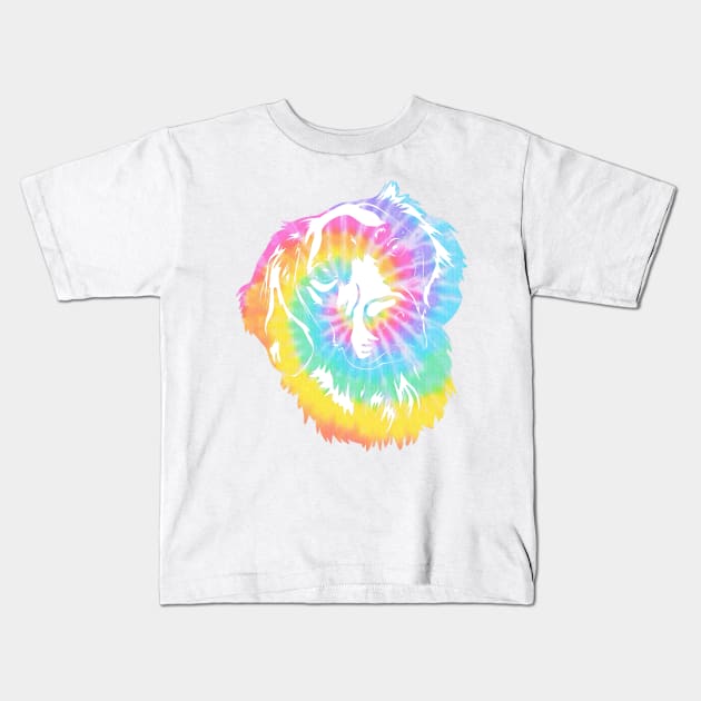 Tye dye golden retriever Kids T-Shirt by Haily_brown